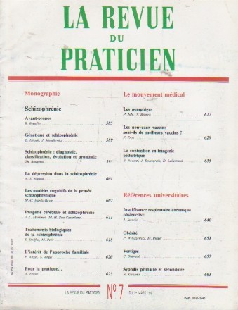 La revue du praticien, No 7, 1 Mars 1991