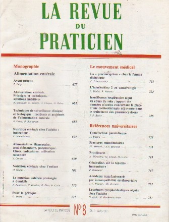 La revue du praticien, No 8, 11 Mars 1991