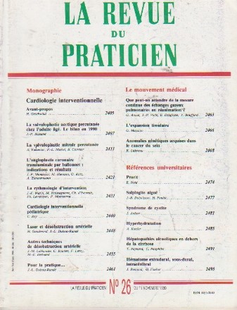 La revue du praticien, No 26, 11 Novembre 1990