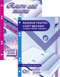 Rezerve universale caiet mecanic, format A5, 100 file, liniatura aritmetica