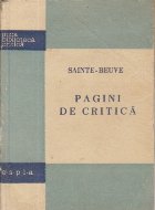 Sainte Beuve Pagini critica