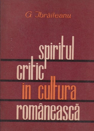 Spiritul critic in cultura romaneasca