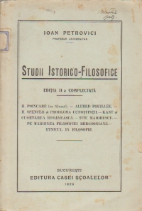 Studii istorico-filosofice, Editia a II-a complectata