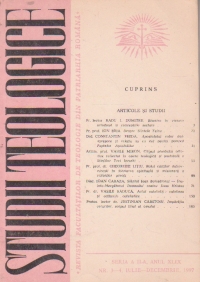 Studii teologice, Revista Facultatilor de Teologie din Patriarhia Romana, Nr. 3-4, iulie-decembrie 1997