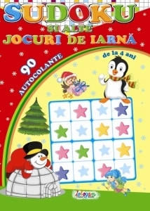 Sudoku si alte jocuri de iarna. 90 de autocolante (de la 4 ani)