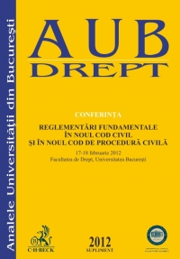 Supliment Analele Universitatii din Bucuresti 2012