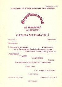 Suplimentul de primavara al revistei Gazeta Matematica, Anul II, Nr. 1 / 1995