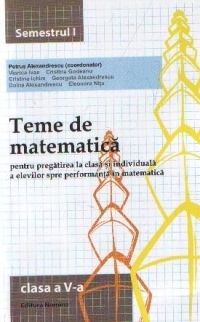 Teme de matematica. Semestrul I. Clasa V