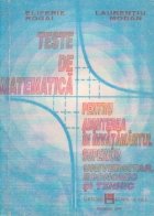 Teste matematica pentru admiterea invatamantul