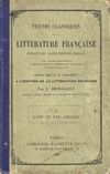 Textes classiques de la litterature francaise extraits des grands ecrivains francais(XVIII et XIX siecles)