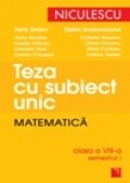 Teza cu subiect unic. Matematica. Clasa a VIII-a, semestrul I