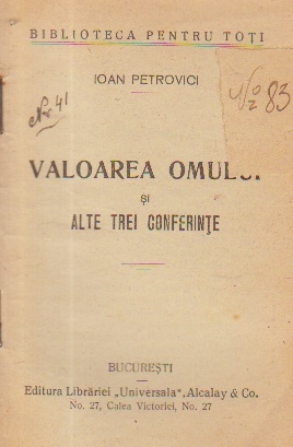 Valoarea omului si alte trei conferinte