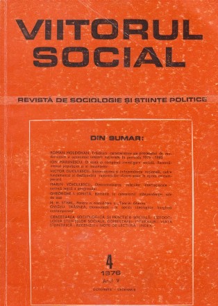 Viitorul Social. Revista de Sociologie si Stiinte Politice, Nr. 4/1976